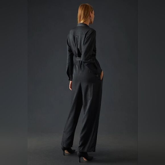 Anthropologie Tiny Carrie Long Sleeve Jumpsuit In Black Size Large NWT - Picture 3 of 6